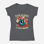 Hang In There It Gets Worse-Womens-V-Neck-Tee-RoboMega
