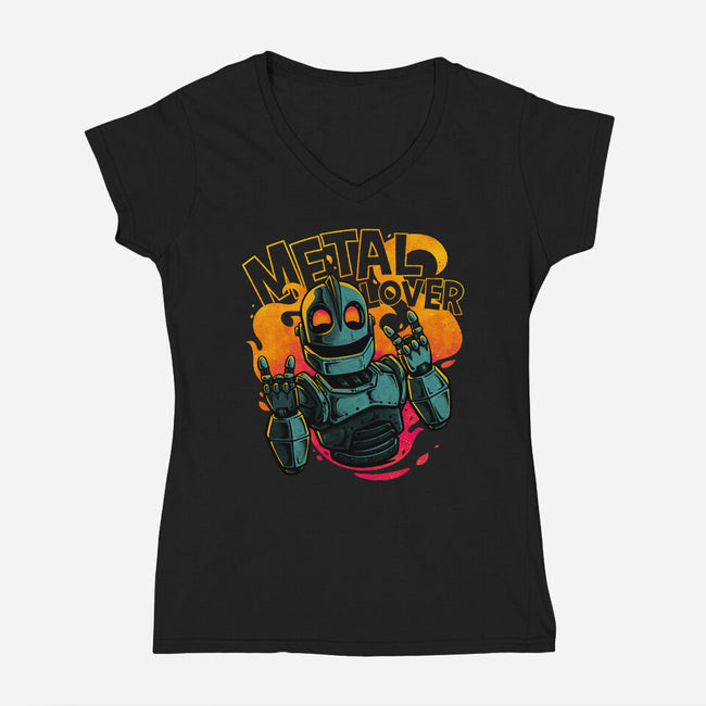 Giant Metal Lover-Womens-V-Neck-Tee-teesgeex