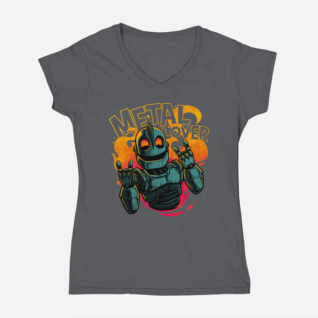 Giant Metal Lover-Womens-V-Neck-Tee-teesgeex