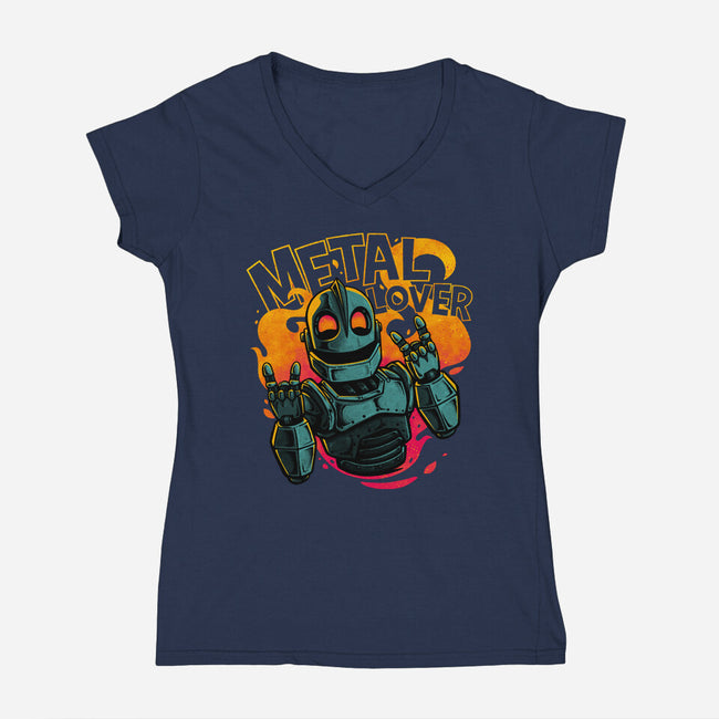 Giant Metal Lover-Womens-V-Neck-Tee-teesgeex