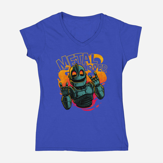 Giant Metal Lover-Womens-V-Neck-Tee-teesgeex