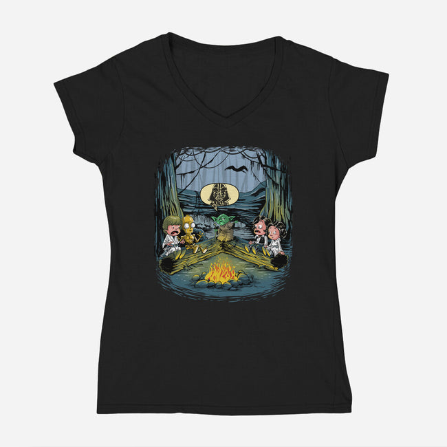 Beware Of The Dark Side-Womens-V-Neck-Tee-zascanauta