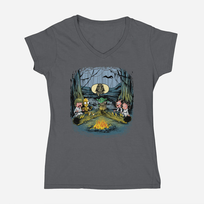 Beware Of The Dark Side-Womens-V-Neck-Tee-zascanauta