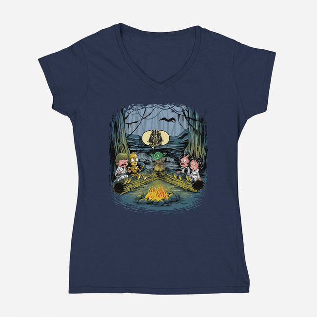 Beware Of The Dark Side-Womens-V-Neck-Tee-zascanauta