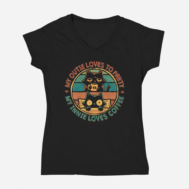 Innie Vs Outie-Womens-V-Neck-Tee-teesgeex