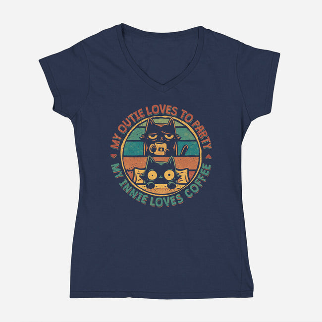 Innie Vs Outie-Womens-V-Neck-Tee-teesgeex