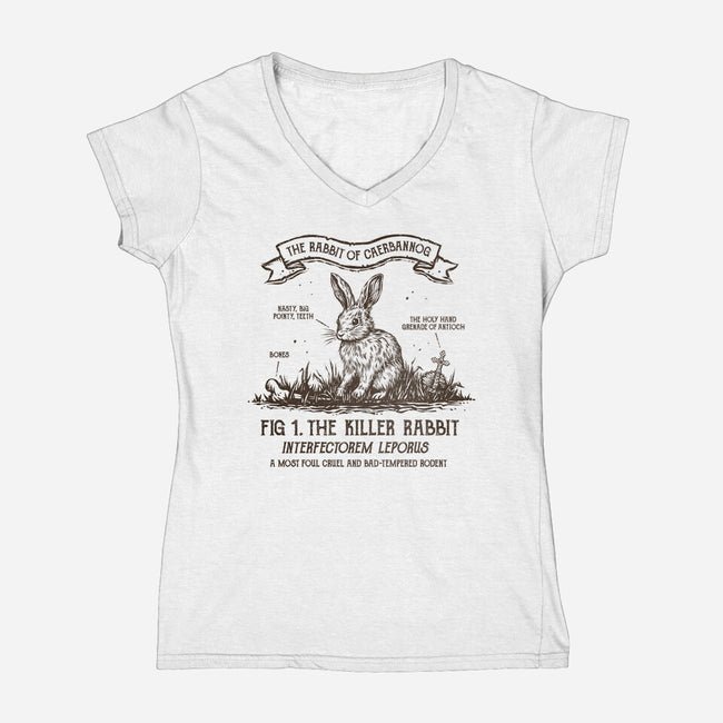 The Rabbit Of Caerbannog-Womens-V-Neck-Tee-kg07
