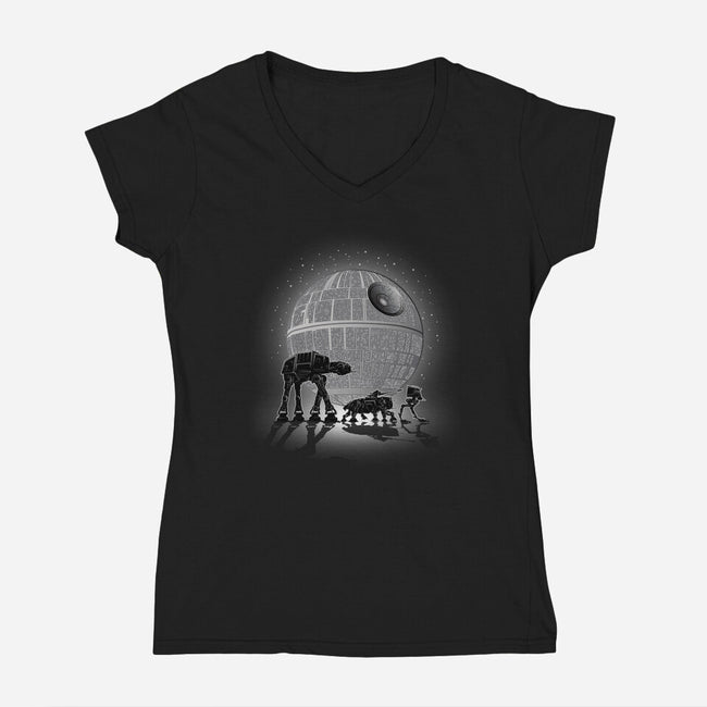 Hakuna Mata-AT-Womens-V-Neck-Tee-DrMonekers