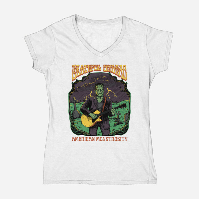 Grateful Undead-Womens-V-Neck-Tee-P1yu5h