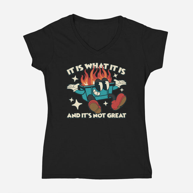 And It's Not Great-Womens-V-Neck-Tee-RoboMega