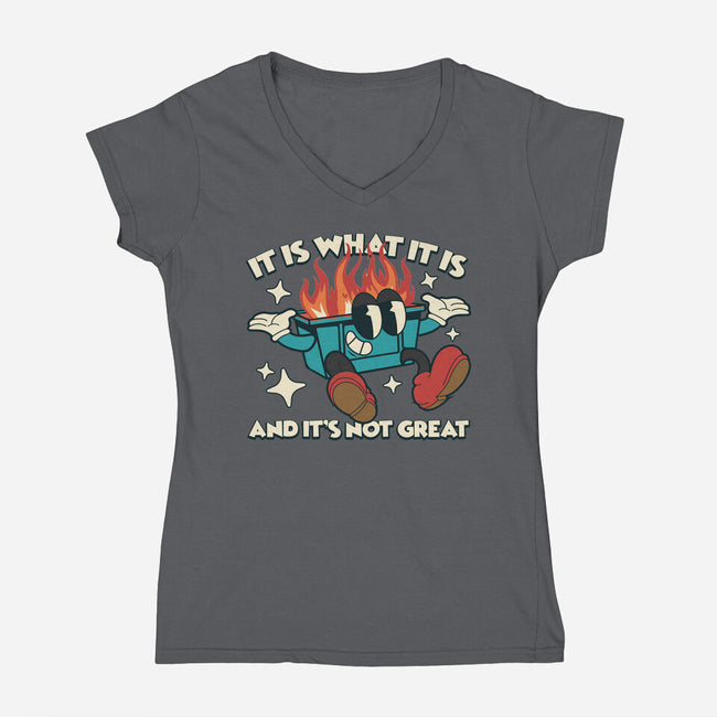 And It's Not Great-Womens-V-Neck-Tee-RoboMega