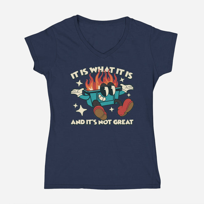 And It's Not Great-Womens-V-Neck-Tee-RoboMega