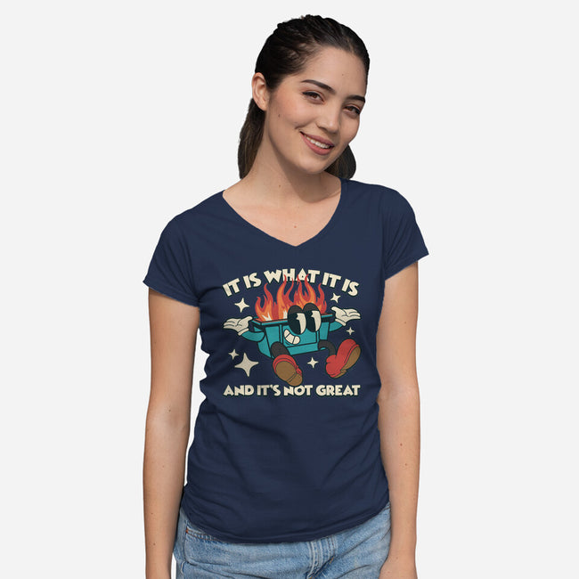 And It's Not Great-Womens-V-Neck-Tee-RoboMega