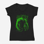 The Big Guy Under The Rain-Womens-V-Neck-Tee-kharmazero