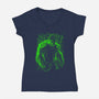 The Big Guy Under The Rain-Womens-V-Neck-Tee-kharmazero