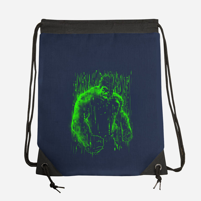 The Big Guy Under The Rain-None-Drawstring-Bag-kharmazero