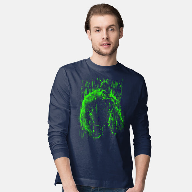 The Big Guy Under The Rain-Mens-Long Sleeved-Tee-kharmazero