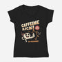 Caffeine Kick-Womens-V-Neck-Tee-rarpoint