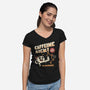 Caffeine Kick-Womens-V-Neck-Tee-rarpoint