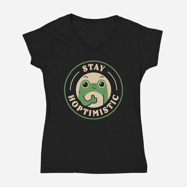 Stay Hoptimistic-Womens-V-Neck-Tee-rarpoint