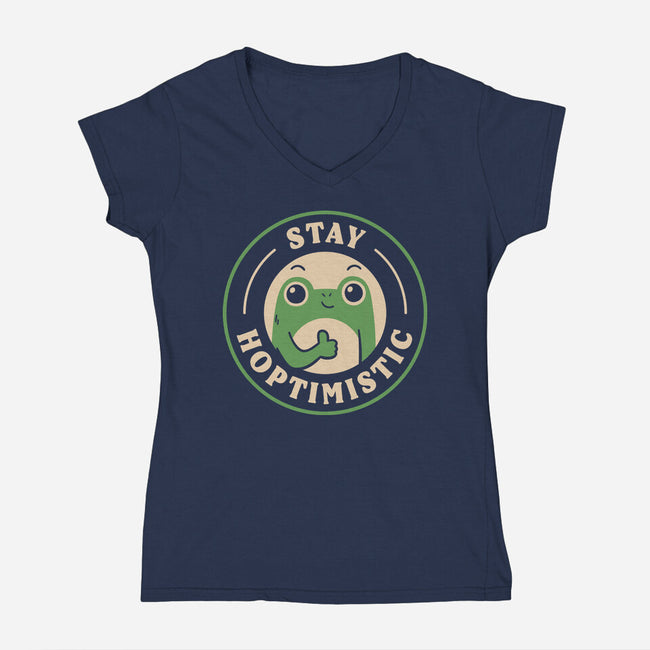 Stay Hoptimistic-Womens-V-Neck-Tee-rarpoint