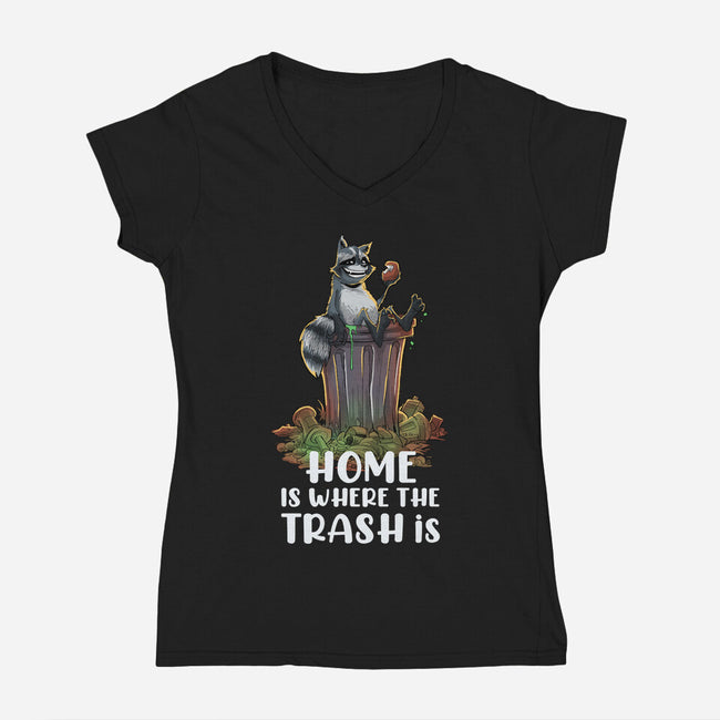 Where The Trash Is-Womens-V-Neck-Tee-zascanauta