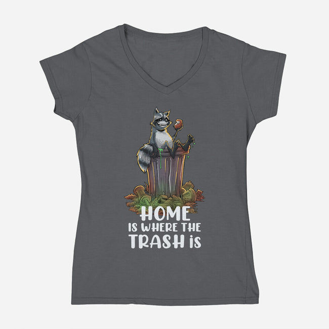 Where The Trash Is-Womens-V-Neck-Tee-zascanauta