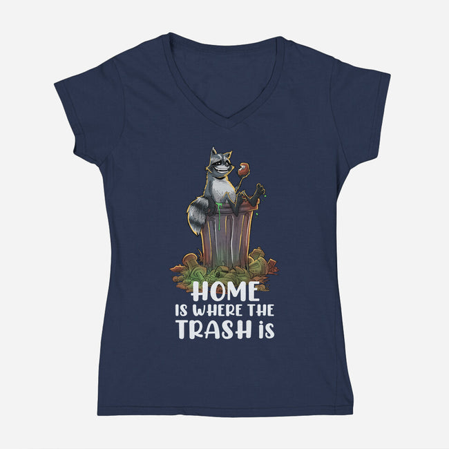 Where The Trash Is-Womens-V-Neck-Tee-zascanauta