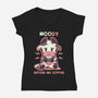 Moody Before My Coffee-Womens-V-Neck-Tee-TechraNova