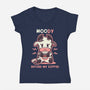 Moody Before My Coffee-Womens-V-Neck-Tee-TechraNova