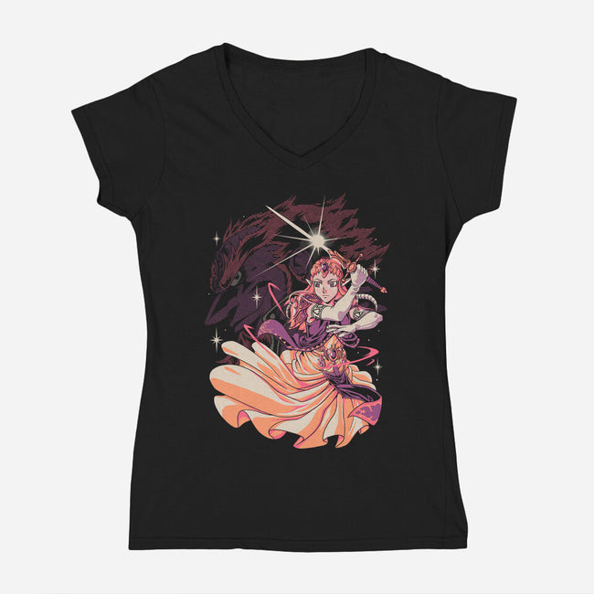 Princess Of Light-Womens-V-Neck-Tee-Estudio Horta