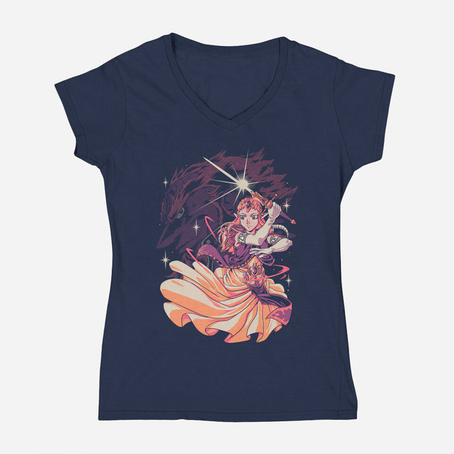 Princess Of Light-Womens-V-Neck-Tee-Estudio Horta