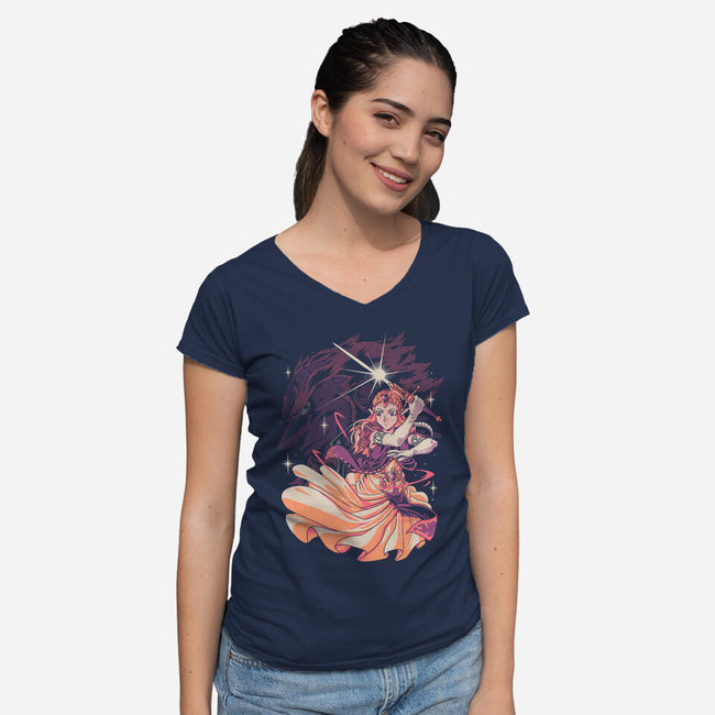 Princess Of Light-Womens-V-Neck-Tee-Estudio Horta