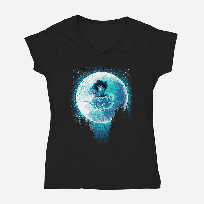 Beautiful And Dangerous Moon-Womens-V-Neck-Tee-Tronyx79