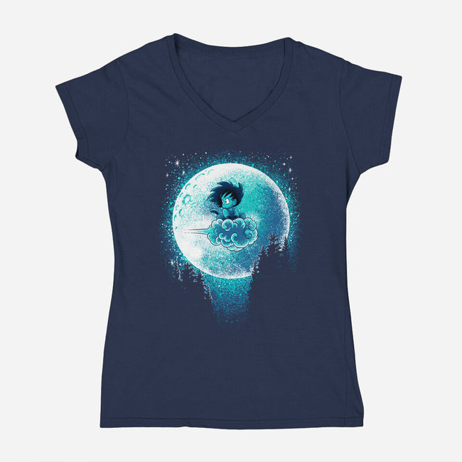 Beautiful And Dangerous Moon-Womens-V-Neck-Tee-Tronyx79