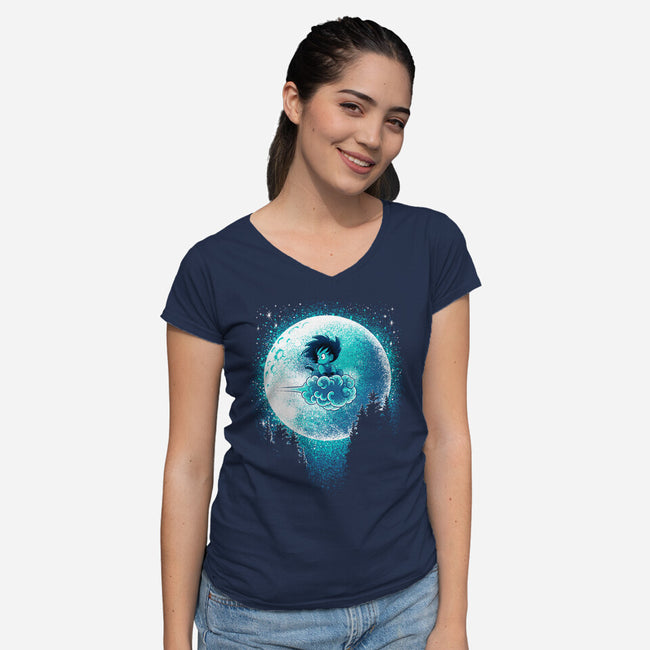 Beautiful And Dangerous Moon-Womens-V-Neck-Tee-Tronyx79