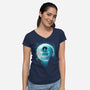 Beautiful And Dangerous Moon-Womens-V-Neck-Tee-Tronyx79
