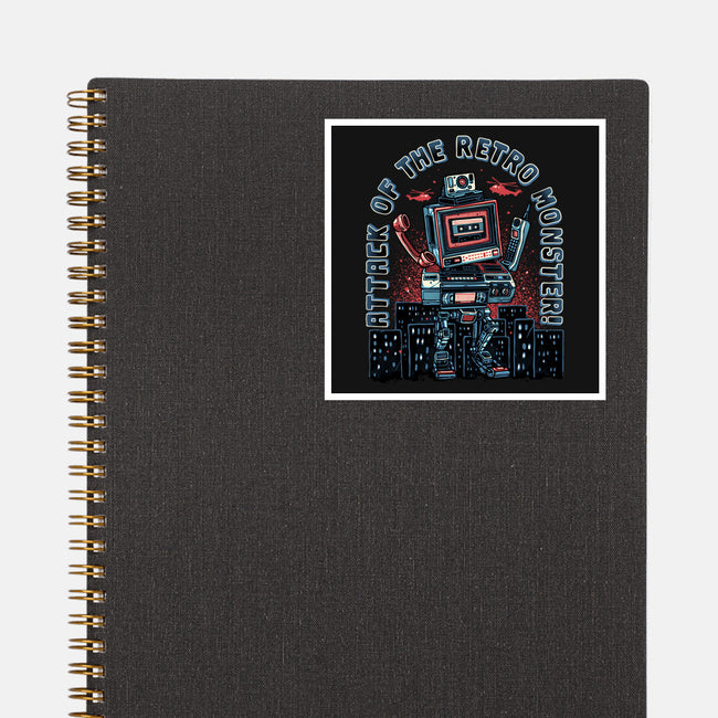 Attack Of The Retro Monster-None-Glossy-Sticker-momma_gorilla