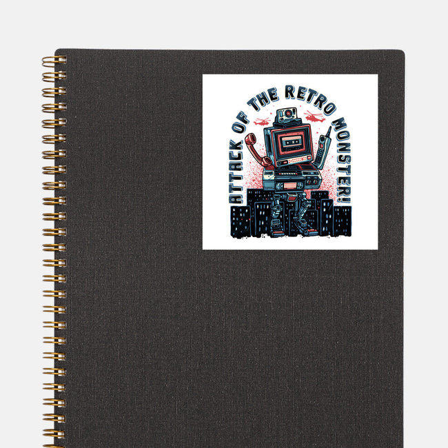 Attack Of The Retro Monster-None-Glossy-Sticker-momma_gorilla