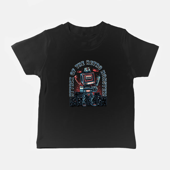 Attack Of The Retro Monster-Baby-Basic-Tee-momma_gorilla