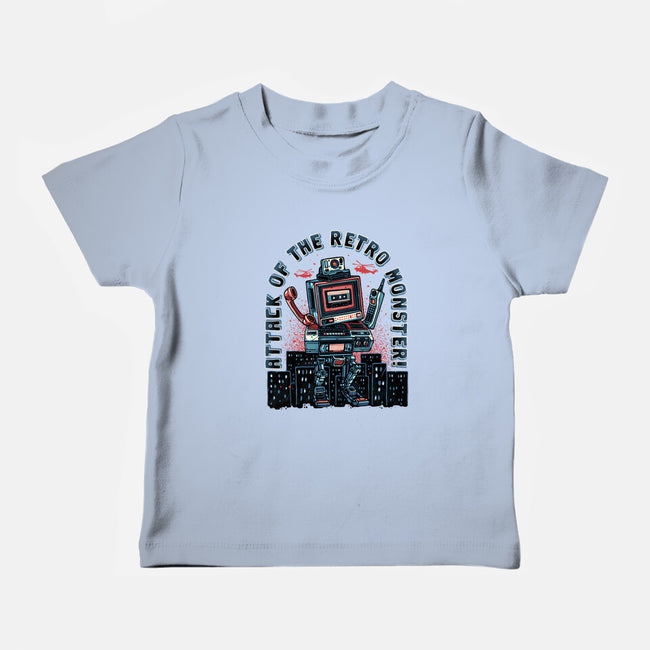 Attack Of The Retro Monster-Baby-Basic-Tee-momma_gorilla