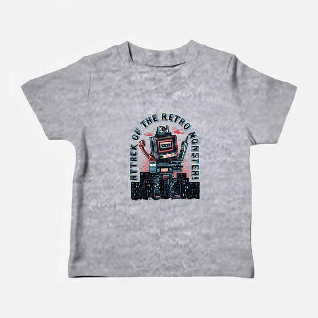 Attack Of The Retro Monster-Baby-Basic-Tee-momma_gorilla