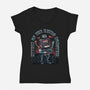 Attack Of The Retro Monster-Womens-V-Neck-Tee-momma_gorilla
