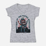 Attack Of The Retro Monster-Womens-V-Neck-Tee-momma_gorilla