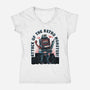 Attack Of The Retro Monster-Womens-V-Neck-Tee-momma_gorilla