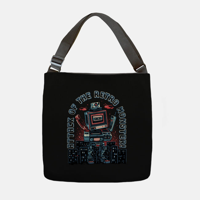 Attack Of The Retro Monster-None-Adjustable Tote-Bag-momma_gorilla