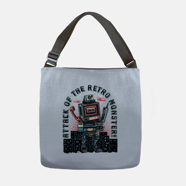 Attack Of The Retro Monster-None-Adjustable Tote-Bag-momma_gorilla