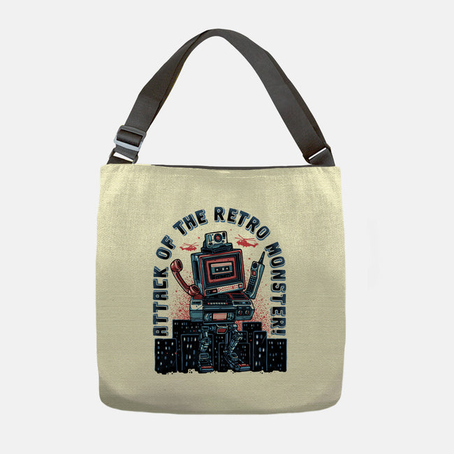 Attack Of The Retro Monster-None-Adjustable Tote-Bag-momma_gorilla