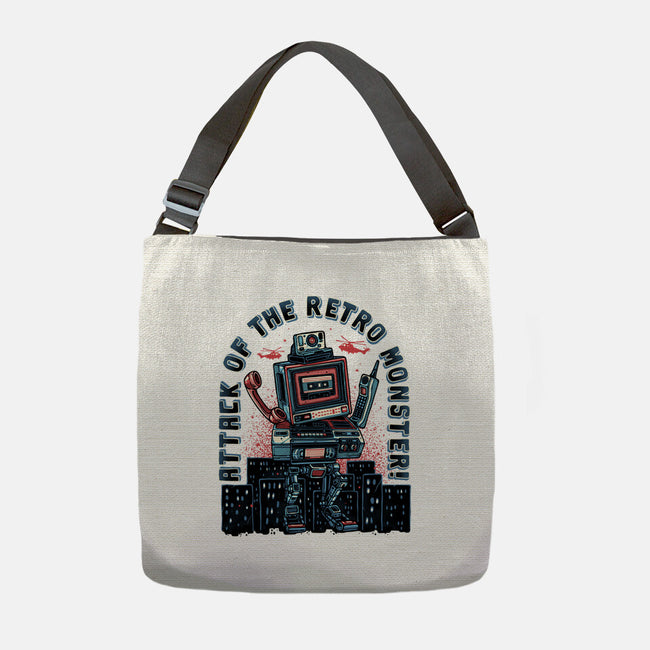 Attack Of The Retro Monster-None-Adjustable Tote-Bag-momma_gorilla