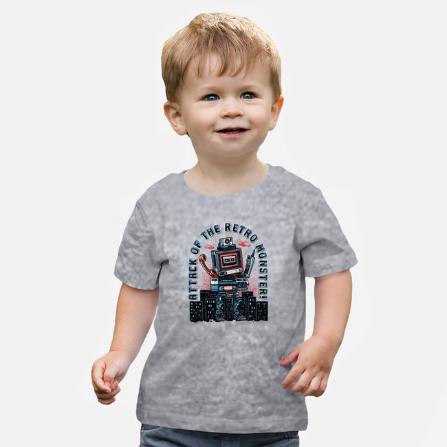 Attack Of The Retro Monster-Baby-Basic-Tee-momma_gorilla